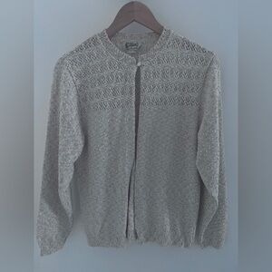 Vintage made in Canada d’Allaire cream Elegant open Cardigan Sweater